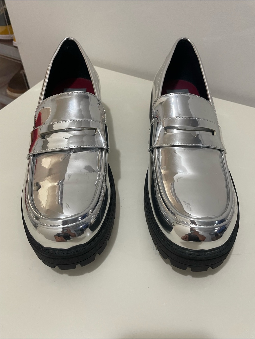 Dirty Laundry Voidz Metallic Silver Loafer, Size 9.5